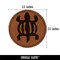 Denkyem Adinkra Crocodile Adaptability Cleverness African Round Iron-On Engraved Faux Leather Patch Applique - 2.5 Inch